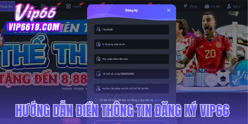 Hướng dẫn điền thông tin đăng ký VIP66 siêu dễ